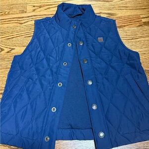 Janie and Jack Navy Quilted Vest with Button Closure